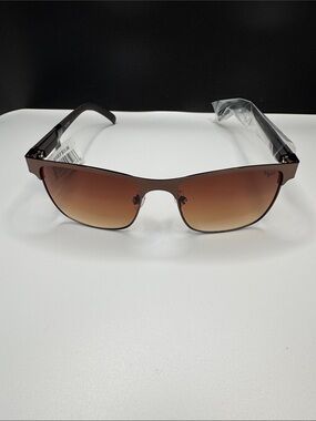 Men's Brown Gradient Rimless Sunglasses